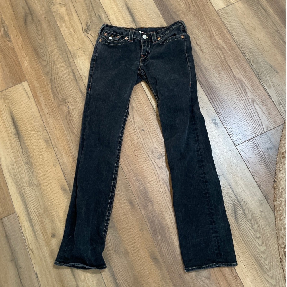 True Religion Billy Super T Jeans Mens Size 30 Y2K Thick Stitch Straight Leg USA